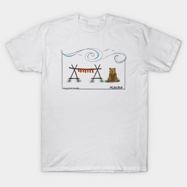 Fish Rack T-Shirt by Tiny Bird Studio